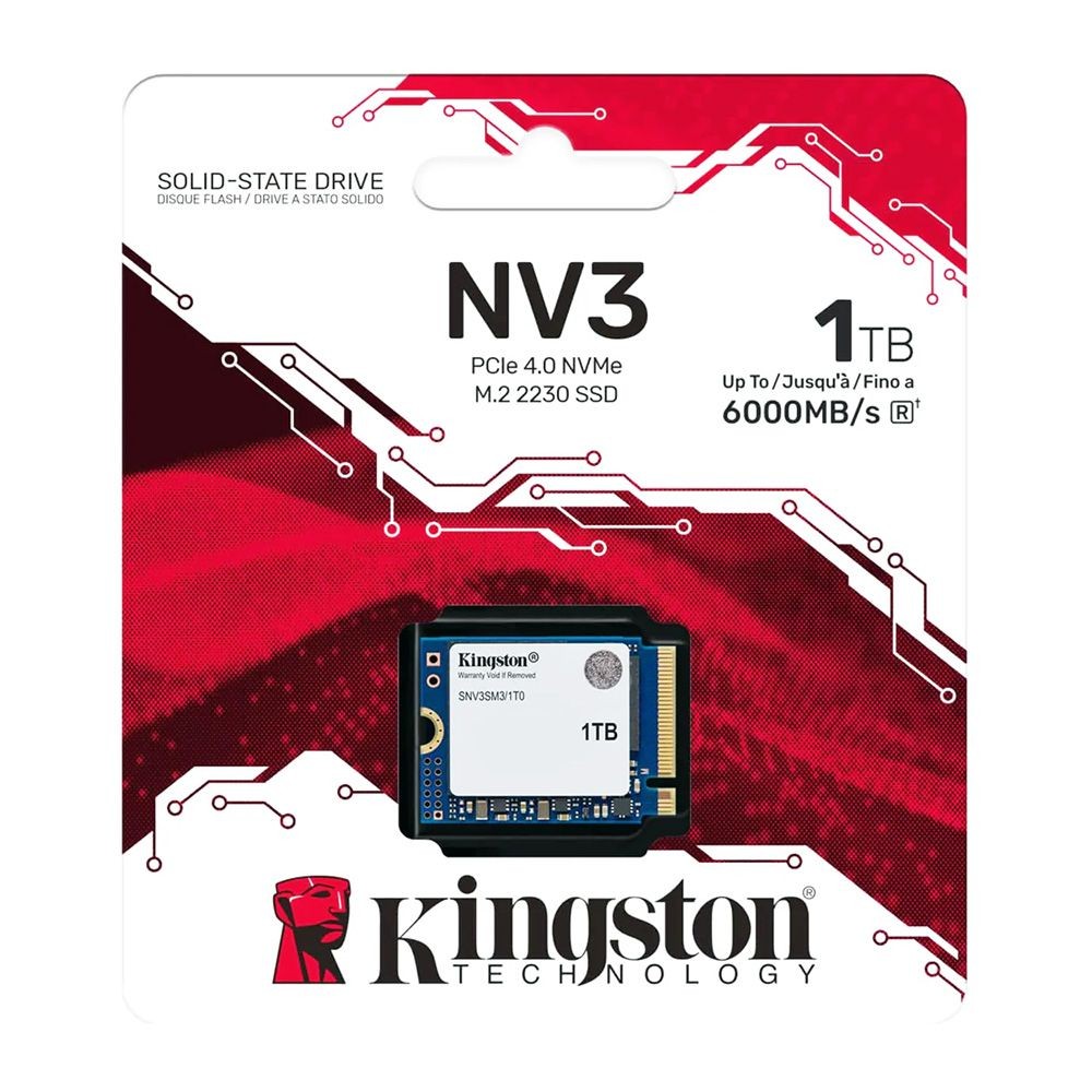 Unidad SSD Kingston 1TB NV3 PCIe 4.0 NVMe M.2 2230 SNV3SM3/1T0 1