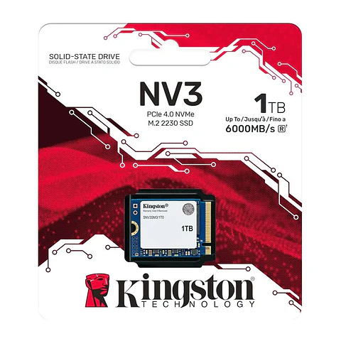 Unidad SSD Kingston 1TB NV3 PCIe 4.0 NVMe M.2 2230 SNV3SM3/1T0