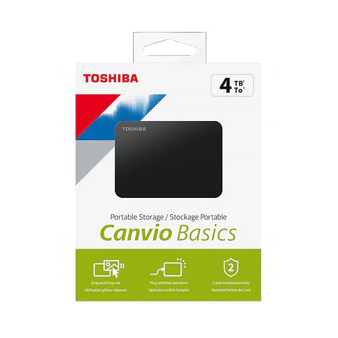 Disco Duro Toshiba 4TB Externo Canvio Basics Black HDTB540XK3CA