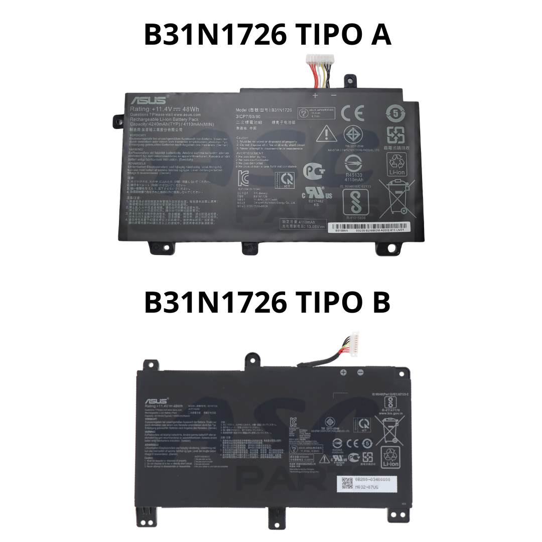 Bateria Asus Tuf Fx505 Type B Original 3 Celdas B31N1726 2