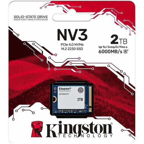 Unidad SSD Kingston 2TB NV3 PCIe 4.0 NVMe M.2 2230 SNV3SM3/2T0