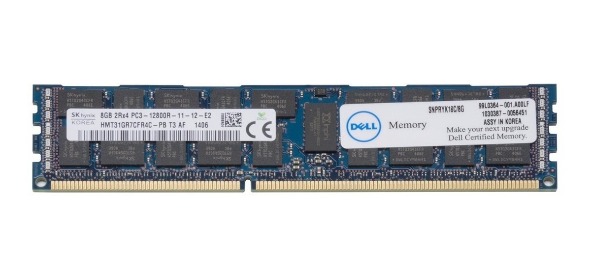 Dell 8Gb 1600Mhz Pc3-12800R R RYK18 1