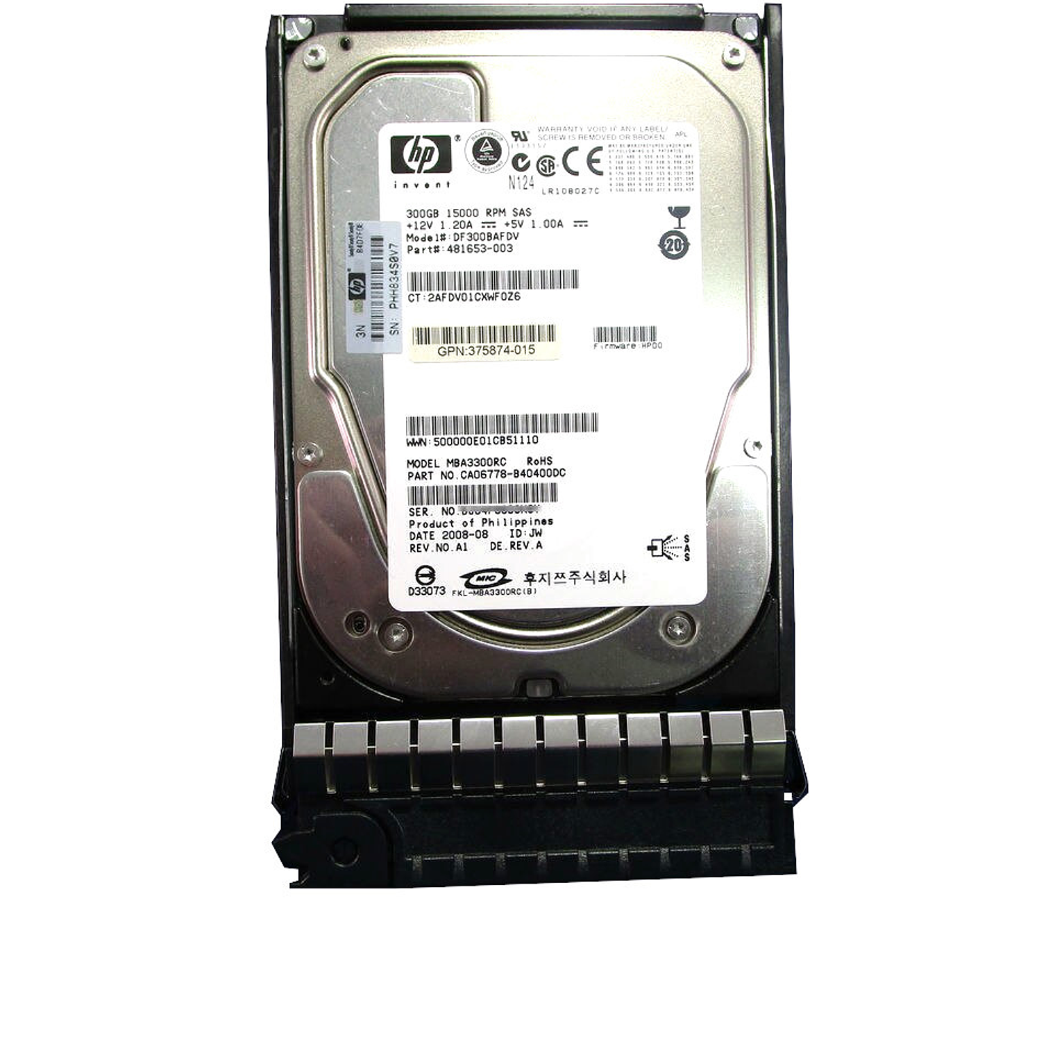 Disco Duro HP 300 Gb 3G 15K 3.5 D 488060-001 1