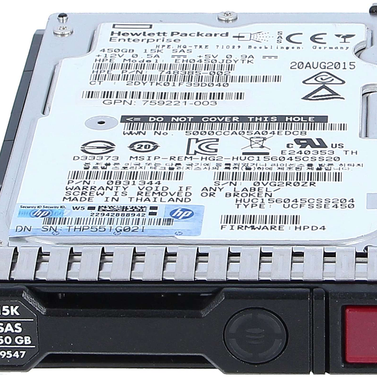 Disco Duro HP 450 Gb 12G 15K Sas  759210-B21 1