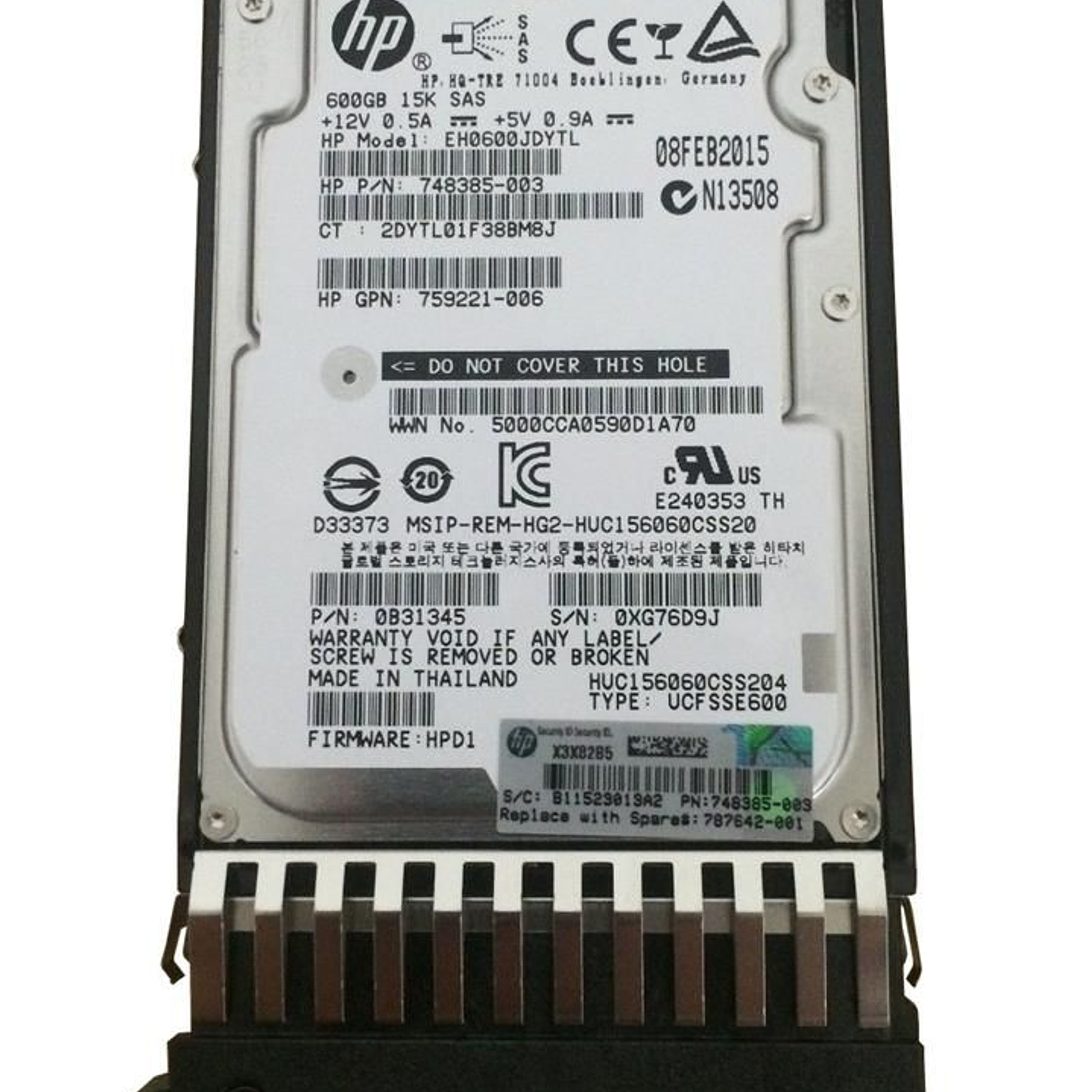 Msa2 600-Gb 12G 15K 2.5 Dpent Sas J9F42A 1