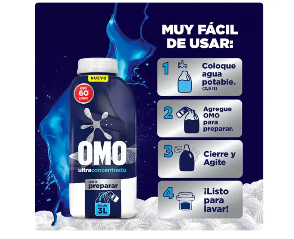 Omo Detergente Líquido para Diluir 500 ml 2