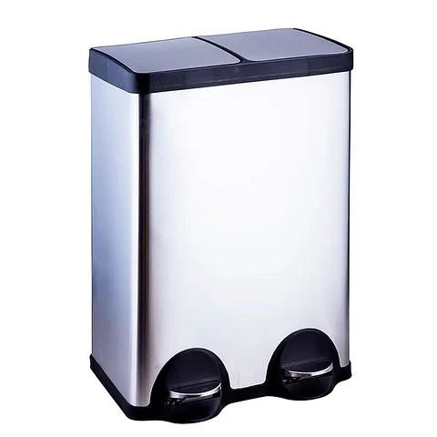 Basurero Triple Acero Inox Soin 30l X 2