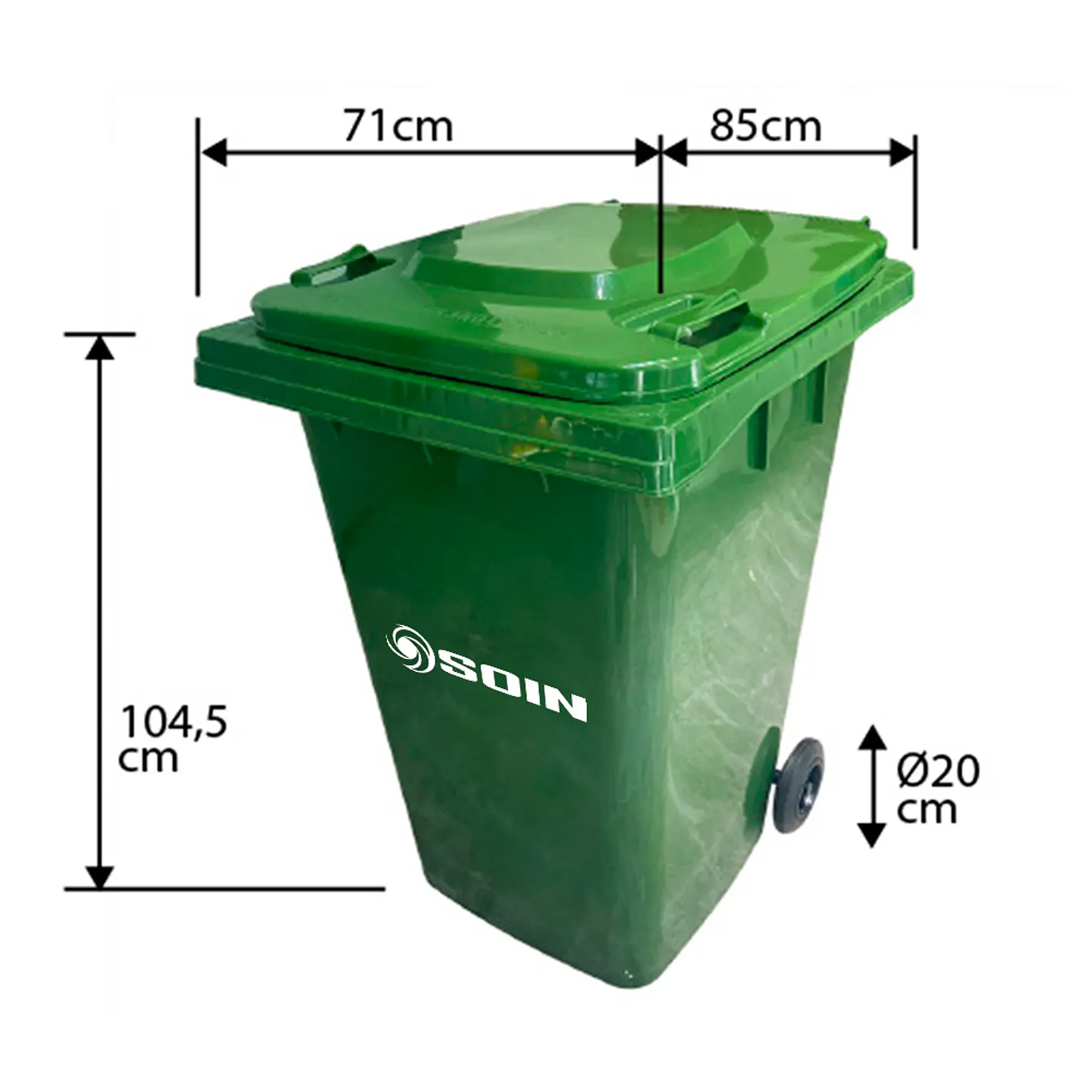 Contenedor De Basura 360l Verde 2
