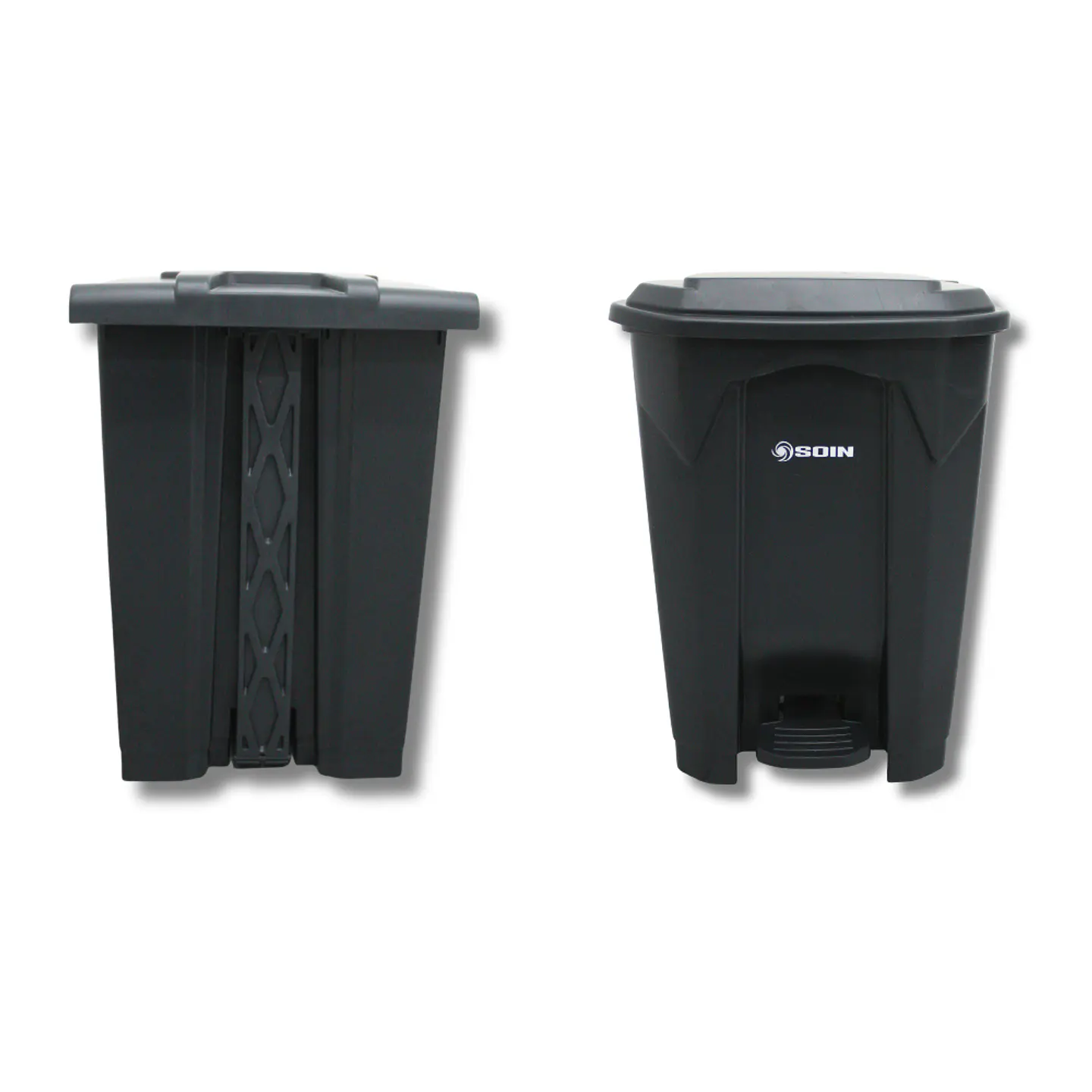 Basurero Plastico 50l Gris 2