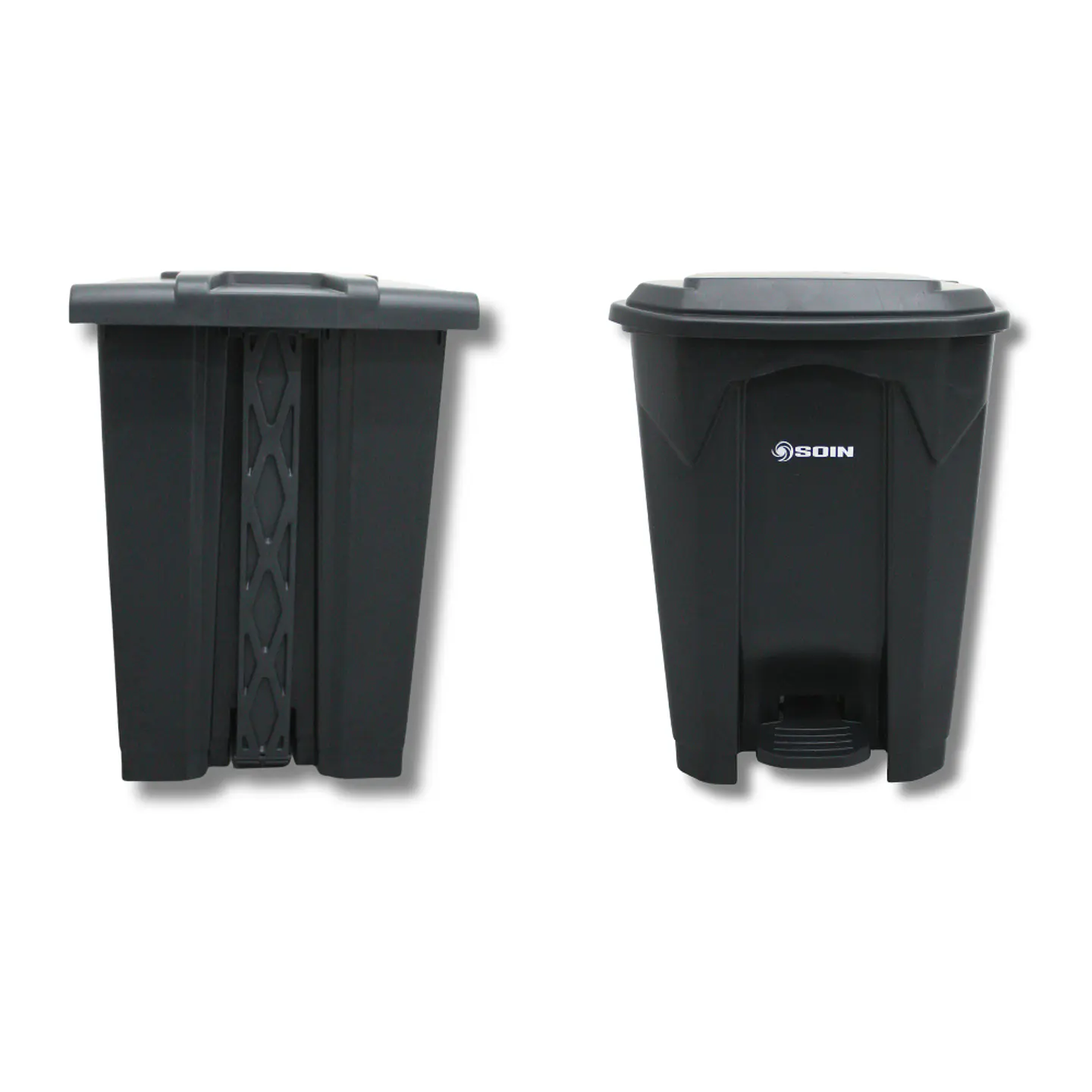 Basurero Plastico 50l Gris 3