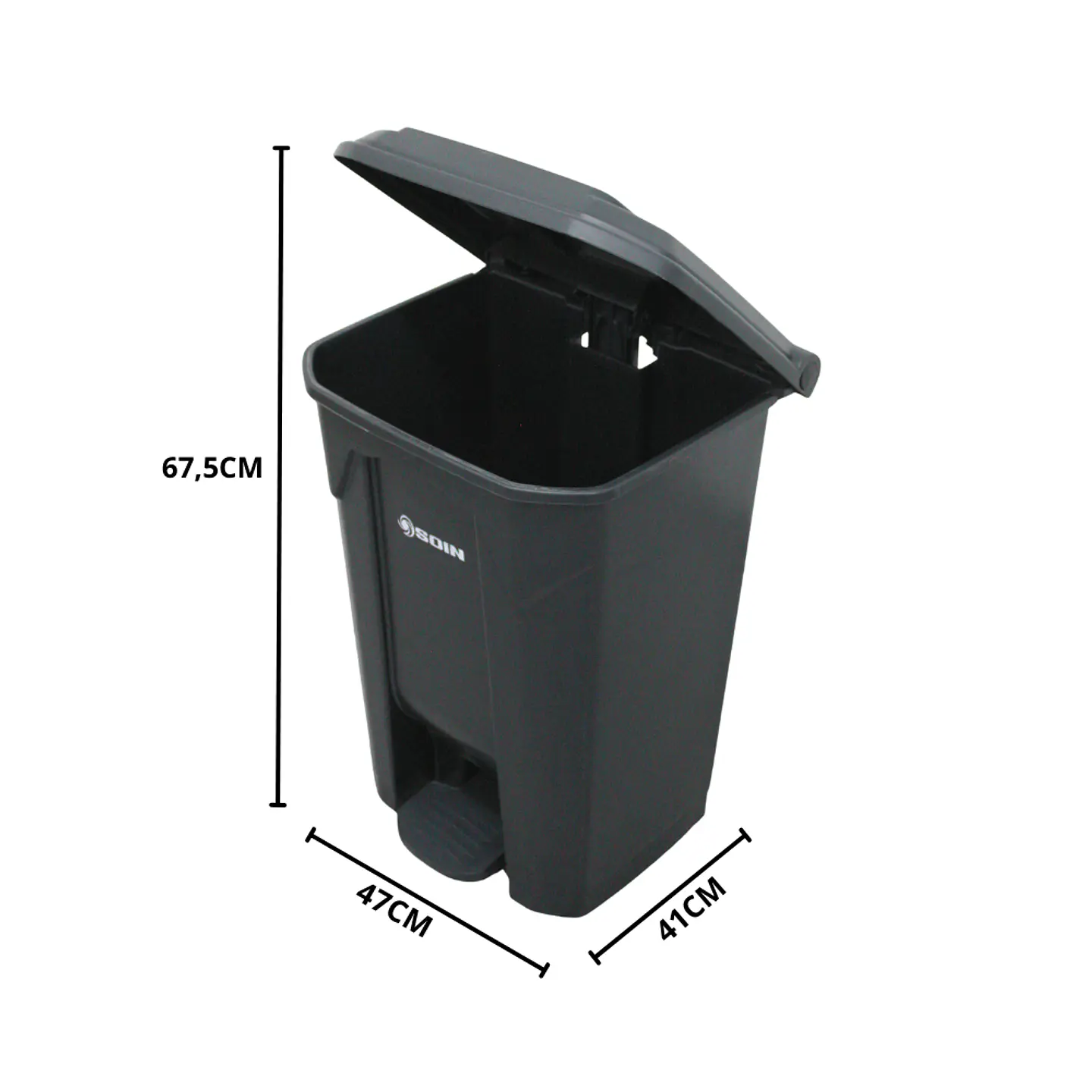 Basurero Plastico 50l Gris 5