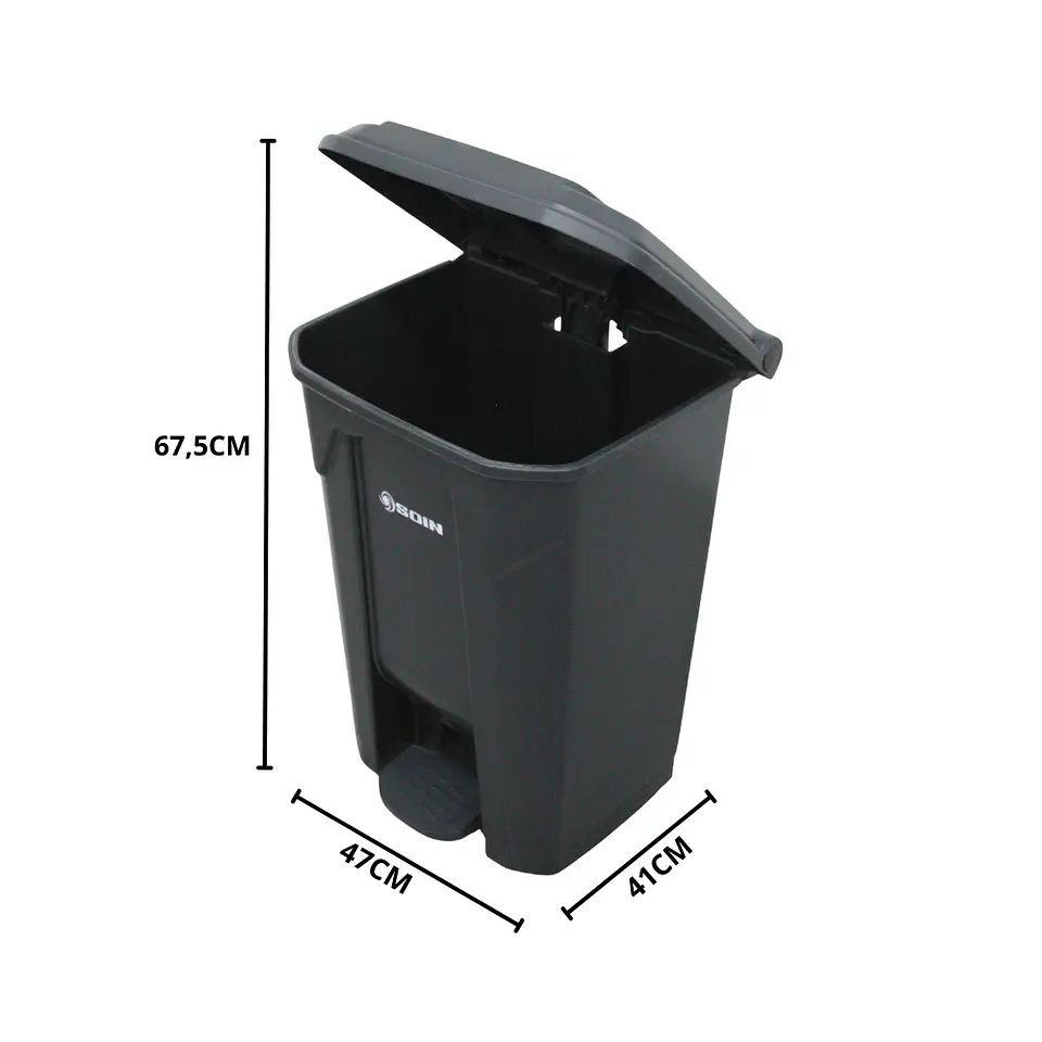 Basurero Plastico 50l Gris 5