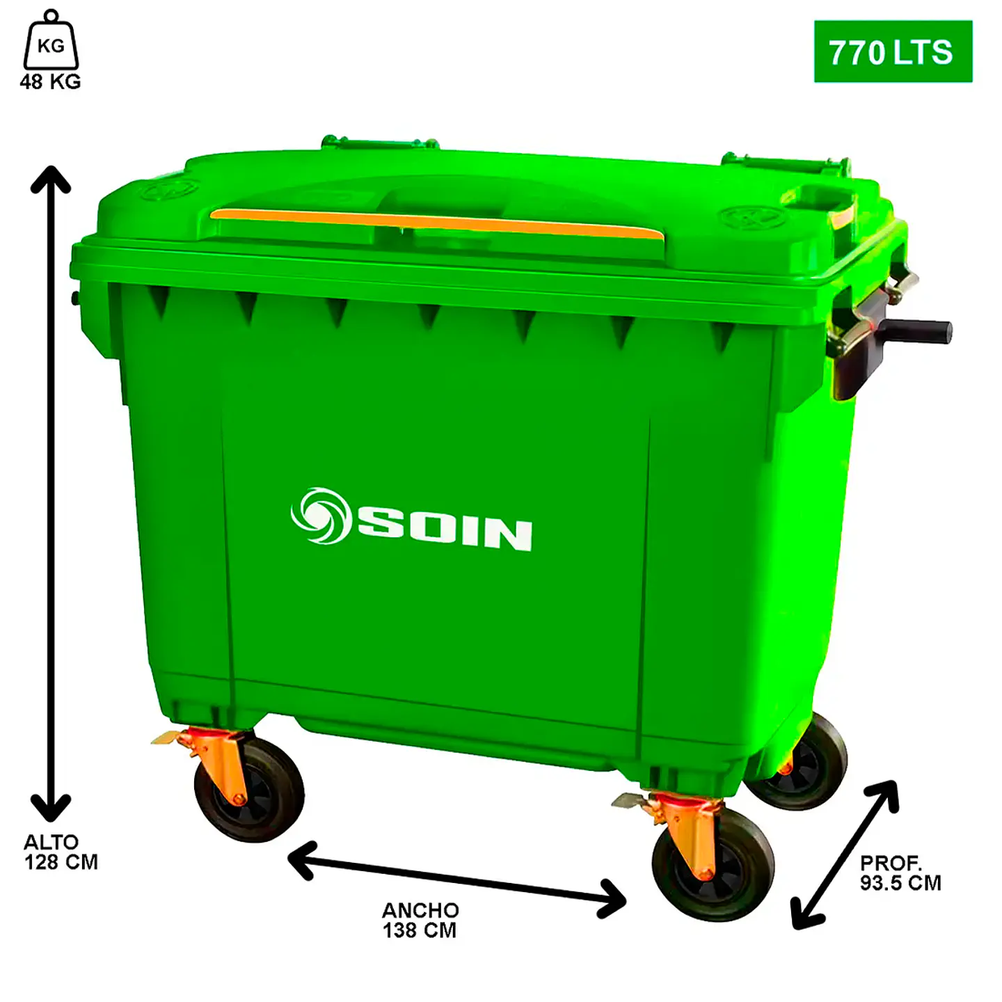 Contenedor De Basura 770l Verde 2