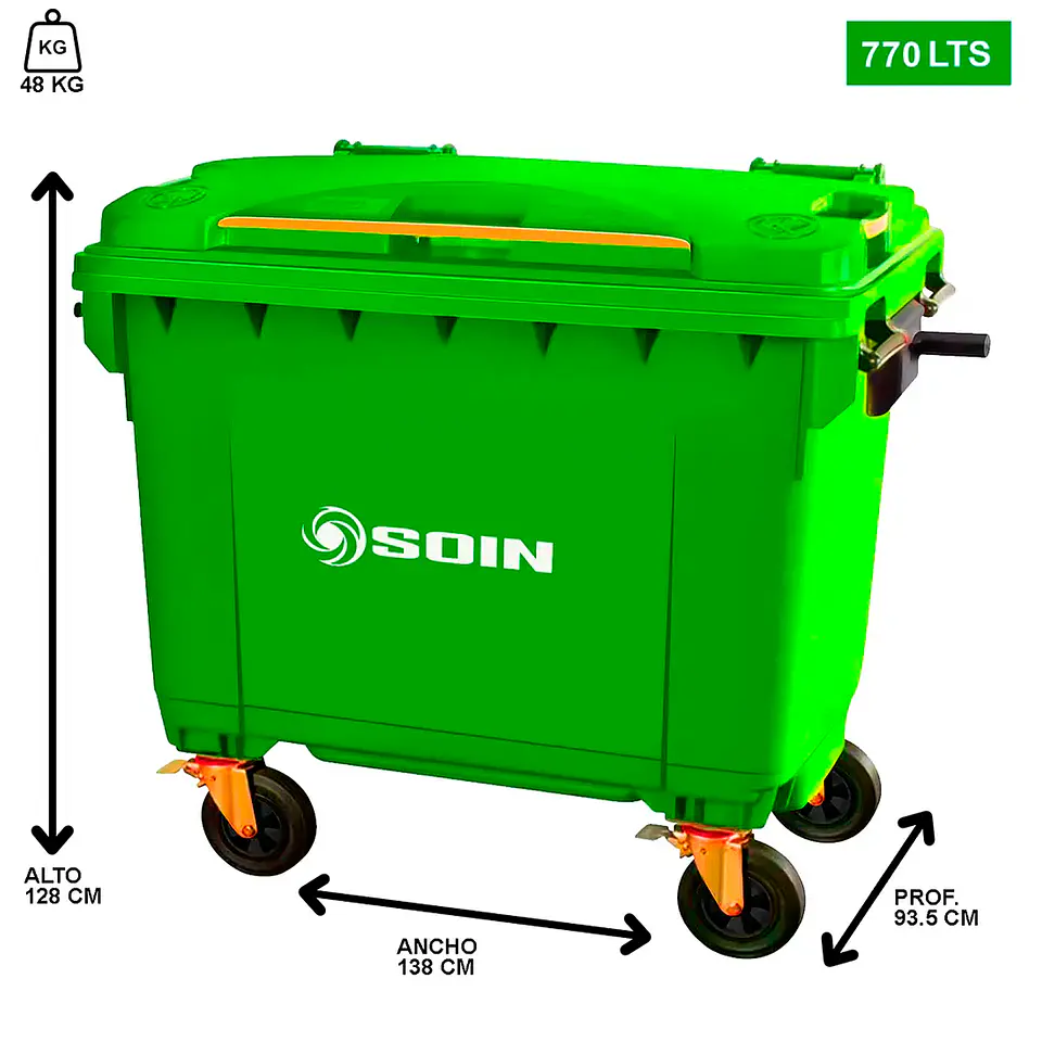 Contenedor De Basura 770l Verde 2