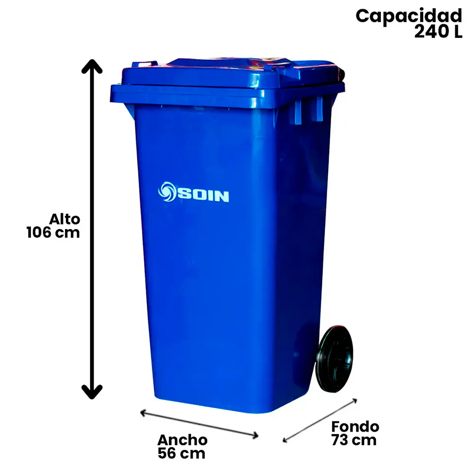 Contenedor De Basura 240l Azul 2