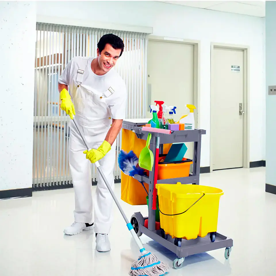 Carro De Aseo Janitor Con Bolsa/tapa Soin 4