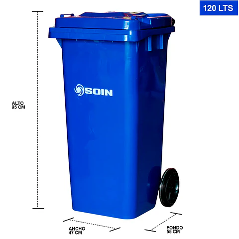 Contenedor De Basura 120l Azul