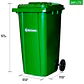 Contenedor De Basura 240l Verde - Miniatura 2