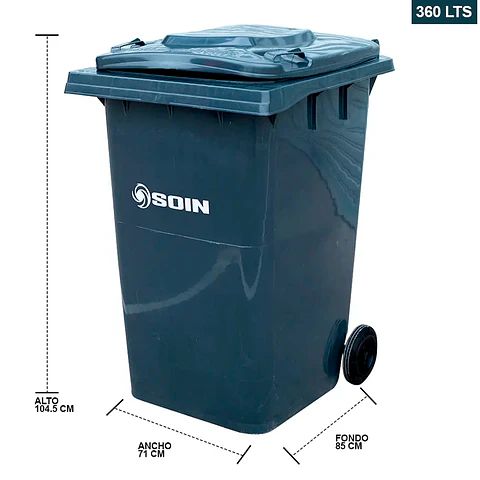 Contenedor De Basura 360l Gris