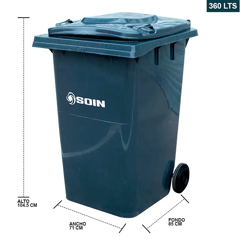 Contenedor De Basura 360l Gris 2