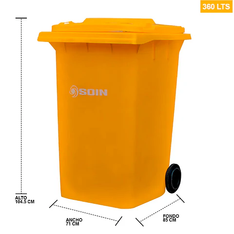 Contenedor De Basura 360l Amarillo