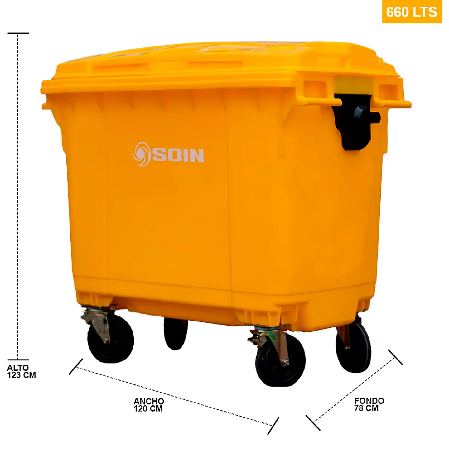 Contenedor De Basura 660l Amarillo 2