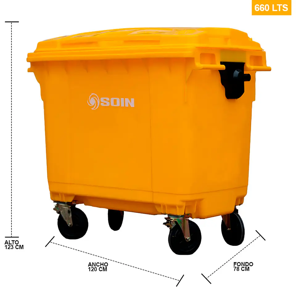 Contenedor De Basura 660l Amarillo 2
