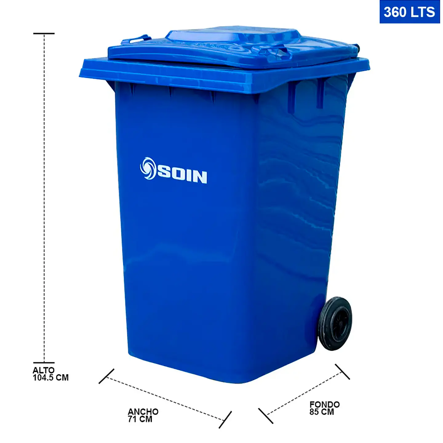 Contenedor De Basura 360l Azul 2