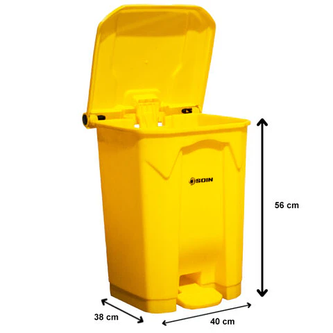 Basurero Plastico 50l Amarillo