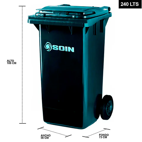 Contenedor De Basura 240l Gris