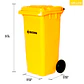 Contenedor De Basura 120l Amarillo - Miniatura 2