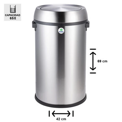 Basurero Acero Inox Soin 65l Vaiven