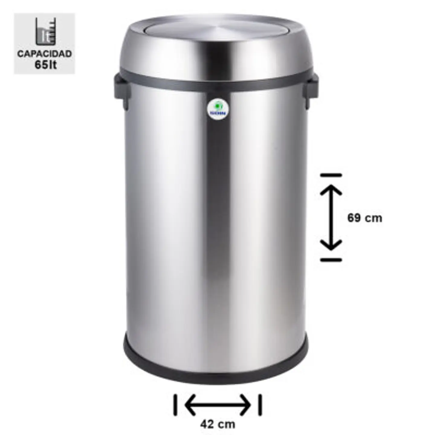 Basurero Acero Inox Soin 65l Vaiven 2