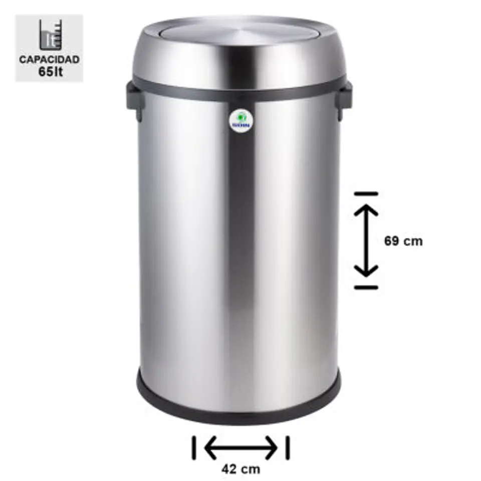 Basurero Acero Inox Soin 65l Vaiven 2