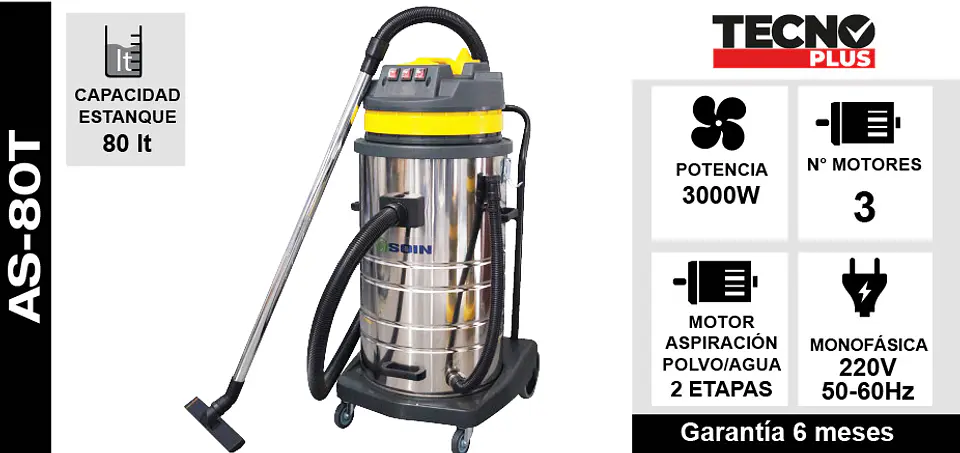 Aspiradora Polvo/agua 80l Soin 5