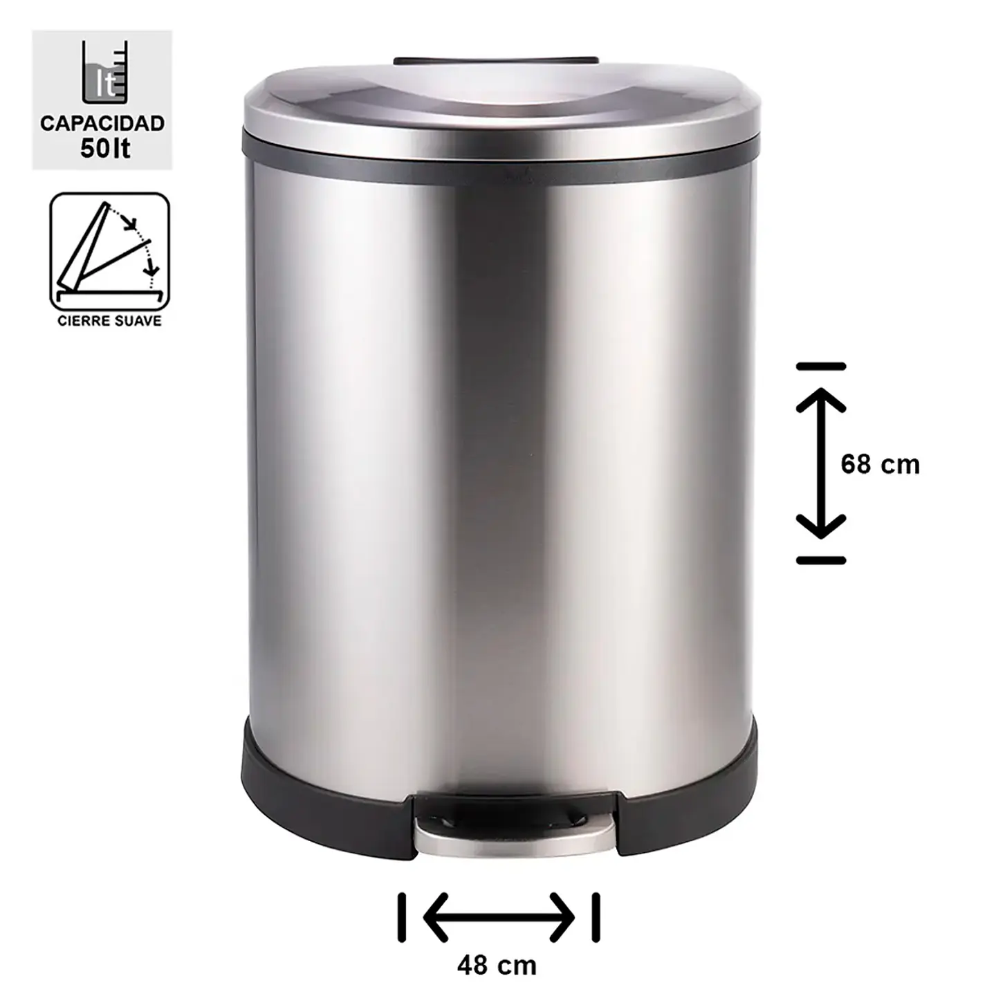 Basurero Acero Inox Soin 50l 5
