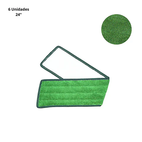 Mopa Seca Microfibra 24" 64 X 13cm Verde 6 Un