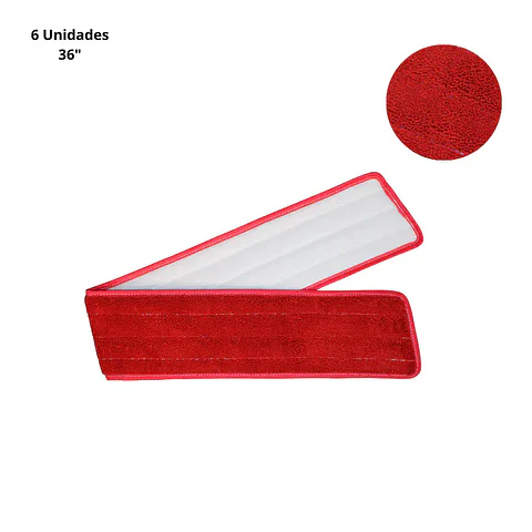 Mopa Seca Microfibra 36" 94 X 13cm Roja 6 Und