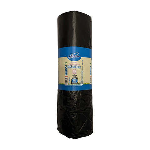 Bolsa Basura Negra 120x150x0.50 340l Extra Resistente 10un