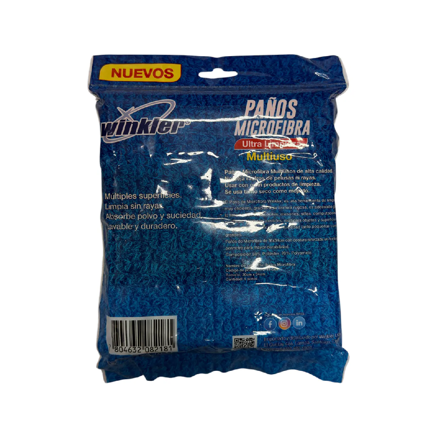 PaÑo Microfibra 4 Colores 36x34cm Bolsa 4un 2