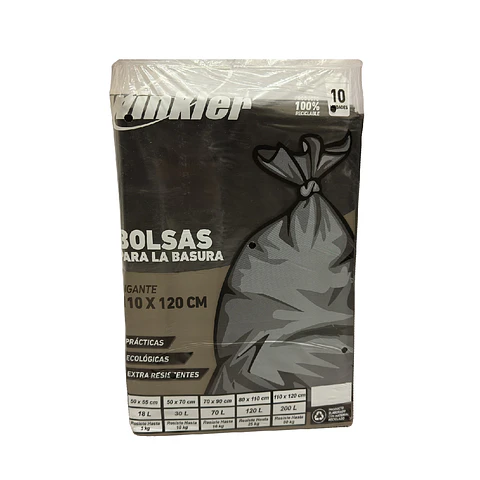 Bolsa Basura Negra 110x120x0.50 200l Extra Resistente 10un