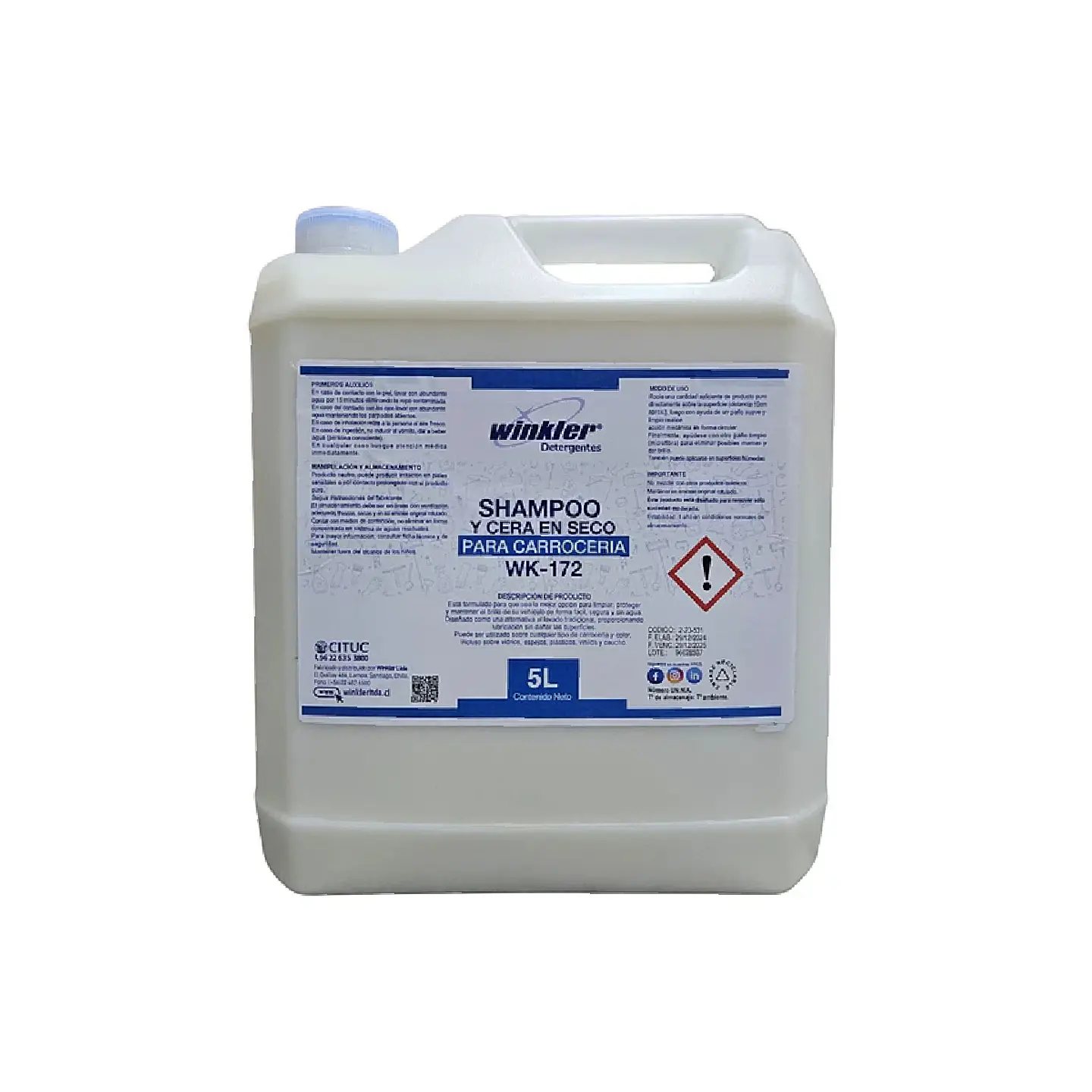 Shampoo Y Cera En Seco Para Carroceria Env 5l. Wk-172 1