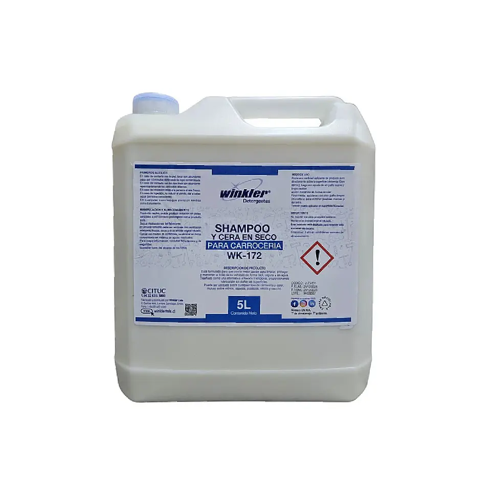 Shampoo Y Cera En Seco Para Carroceria Env 5l. Wk-172 1