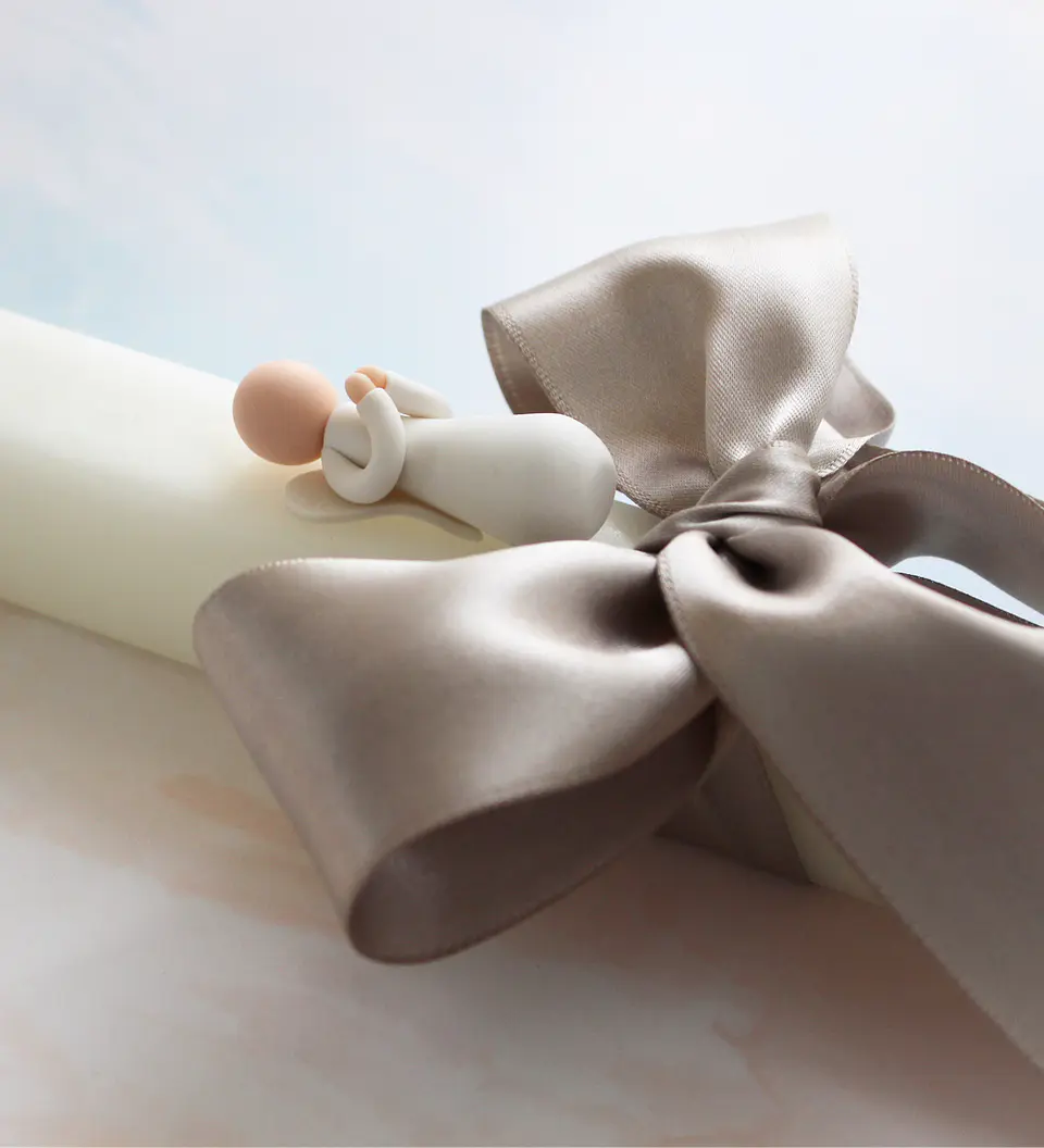 Velas de batismo [anjo da oração branco]  1