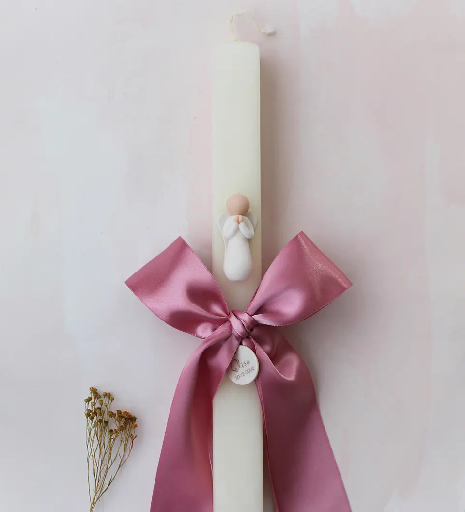 Velas de batismo [anjo da oração branco]  2