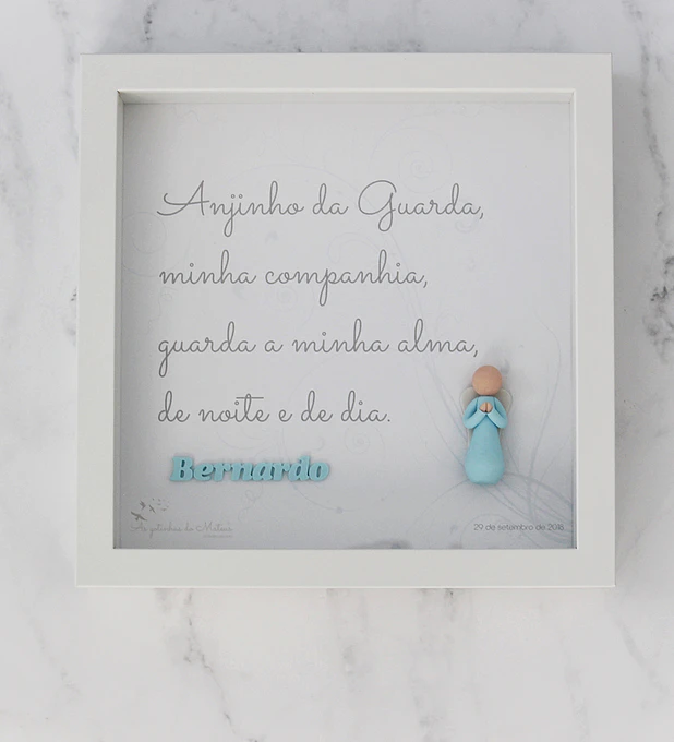 Quadro com oração do Anjo da Guarda
