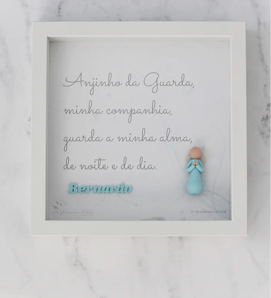 Quadro com oração do Anjo da Guarda
