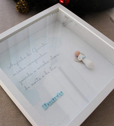 Quadro com Oração Anjo da Guarda e Nome Personalizado