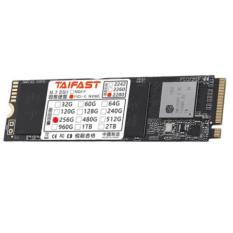 Disco Sólido SSD M.2 NMVe TAIFAST de 128GB y 256GB PCIe TLC