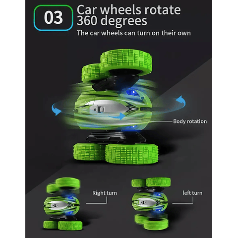 Carro Control Remoto Con Rotación 360° y Doble Cara